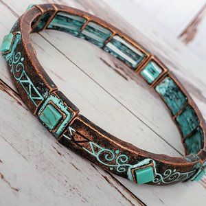 Southwestern Copper Soft Bangle Bracelet